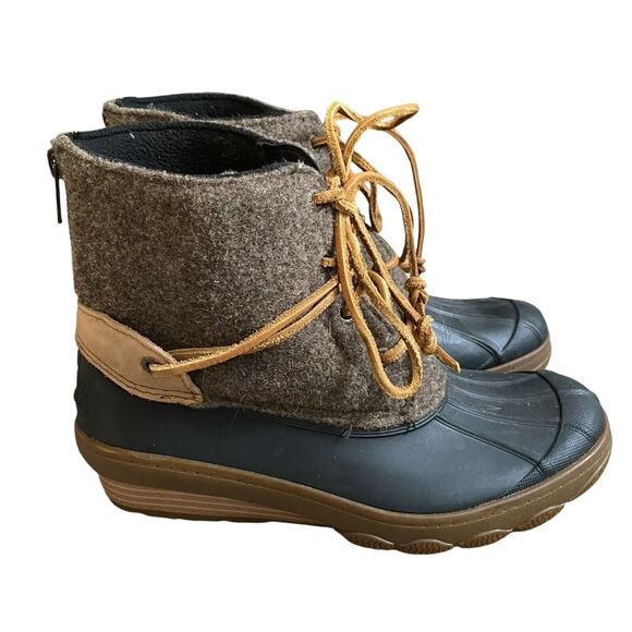 Sperry Top Sider Wool Duck Boots Women's 7M EU 37.5 Wool Rain boots Brown - Picture 1 of 8